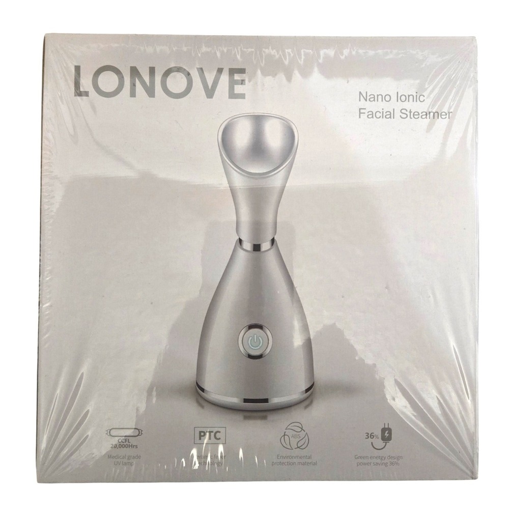LONOVE Nano Ionic Facial Steamer F0110 Silver Professional Home Spa Skin Care